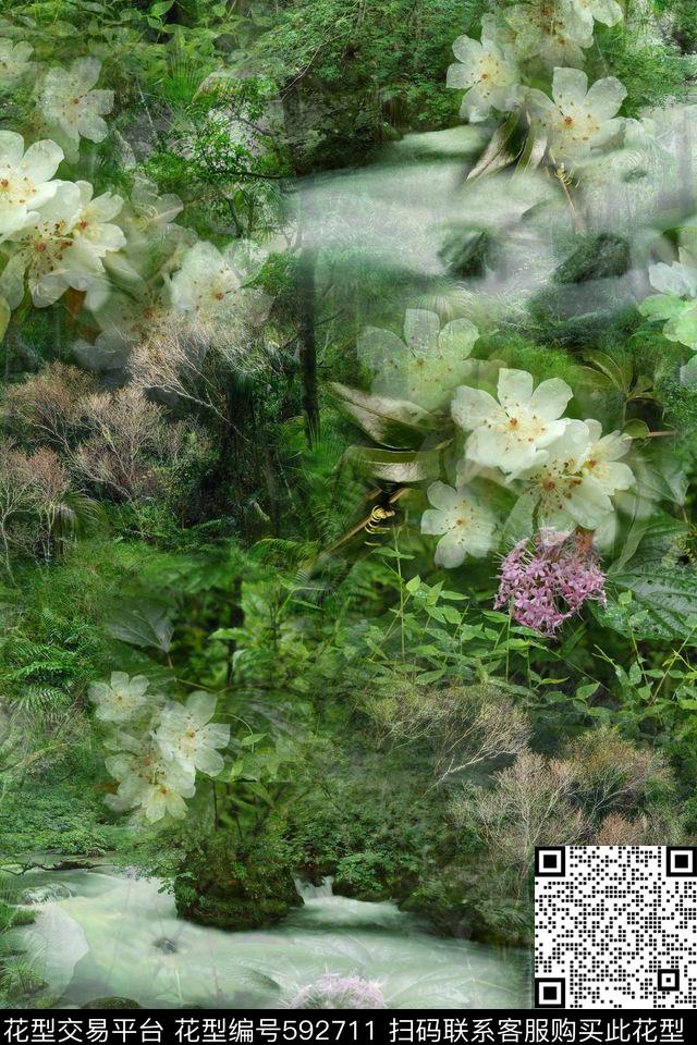 L.D~花卉L.D~景观L.D~山水数码印花华亿平台下载（图片编号: 592711） - 瓦栏（Walan）