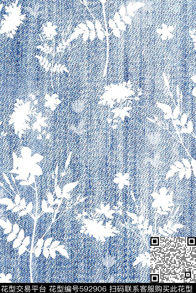 牛仔丹宁风格休闲时尚传统印花华亿平台下载（图片编号: 592906） - 瓦栏（Walan）