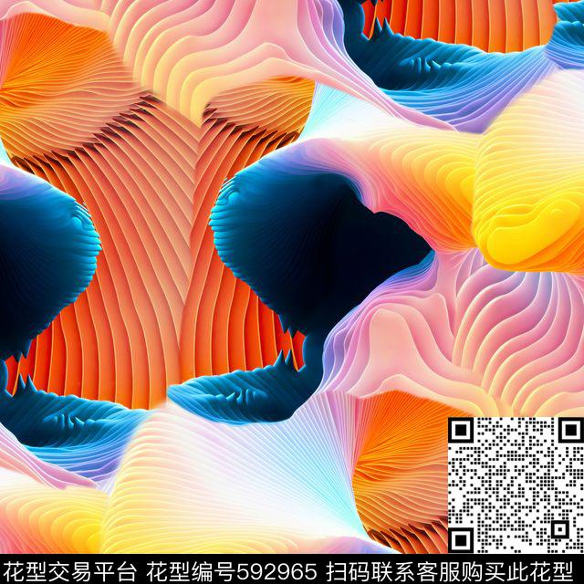 高清肌理纹印花时尚潮流几何抽象纹理数码印花华亿平台下载（图片编号: 592965） - 瓦栏（Walan）
