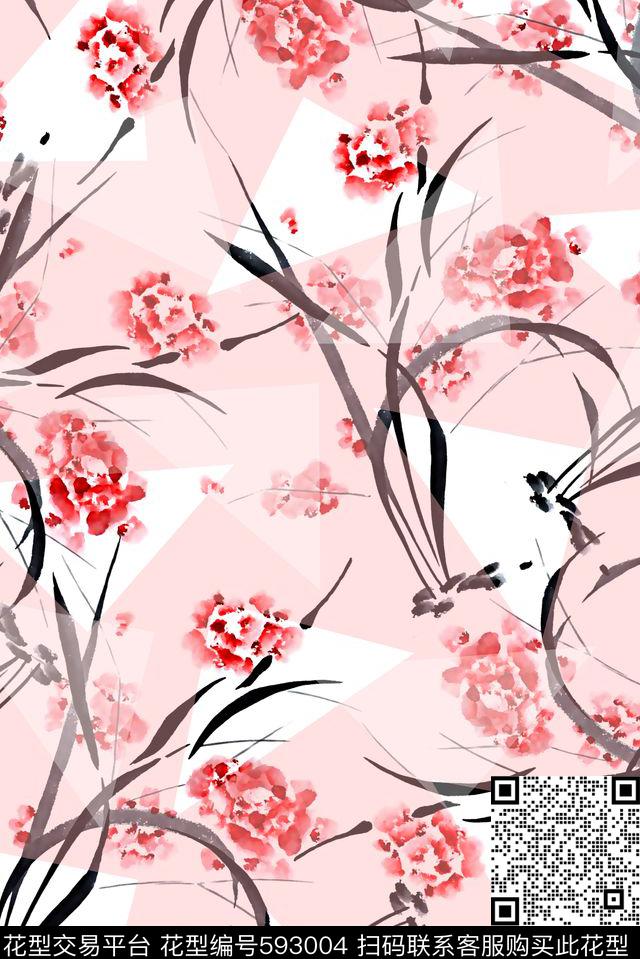 抽象几何清爽梦幻艺术平底立体手绘满版最新高清数码蕾丝民族中国风绣花珠宝肌理时尚潮

流大牌复古欧美风女装裙兰花时尚数码印花华亿平台下载（图片编号: 593004） - 瓦栏（Walan）