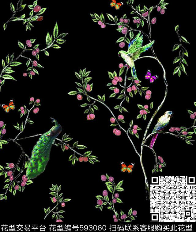 动物花卉植物数码印花华亿平台下载（图片编号: 593060） - 瓦栏（Walan）