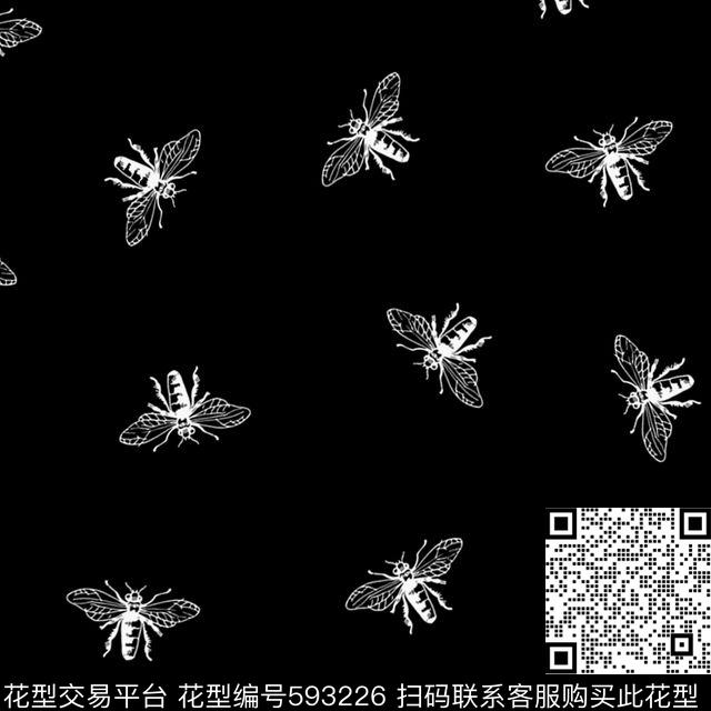 蜜蜂衬衫华亿平台昆虫传统印花华亿平台下载（图片编号: 593226） - 瓦栏（Walan）