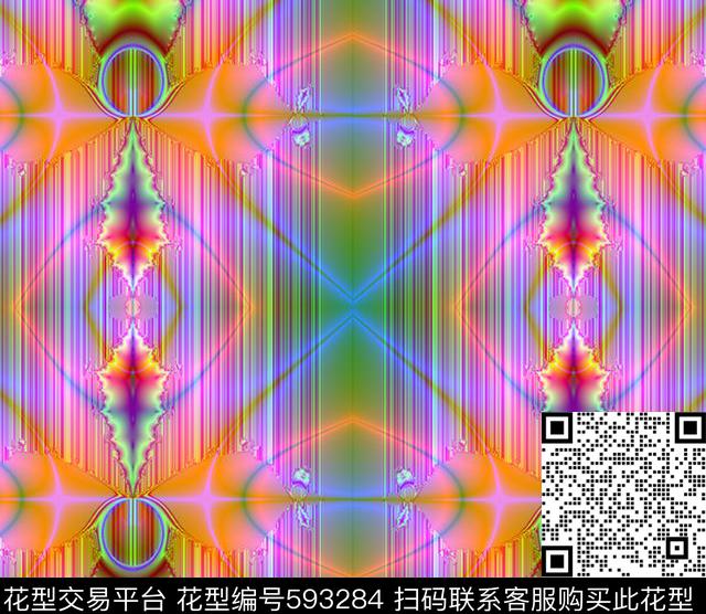 个性时尚绚丽数码印花华亿平台下载（图片编号: 593284） - 瓦栏（Walan）