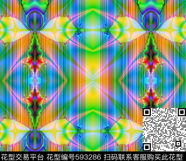 个性时尚绚丽数码印花华亿平台下载（图片编号: 593286） - 瓦栏（Walan）