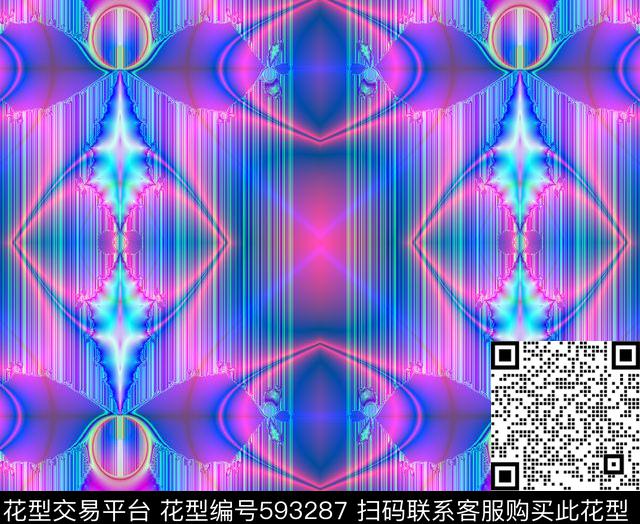 个性时尚绚丽数码印花华亿平台下载（图片编号: 593287） - 瓦栏（Walan）