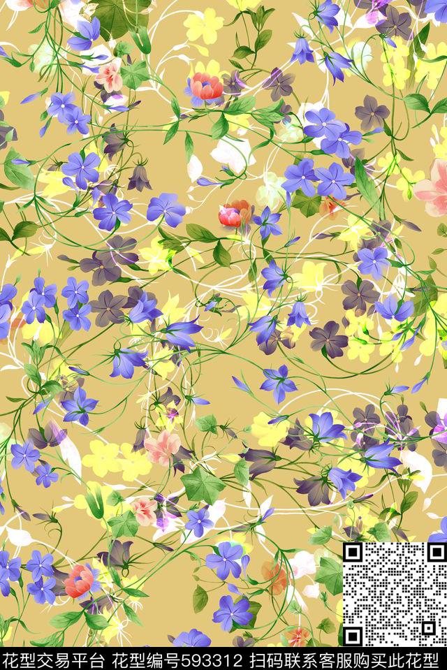 零点--女装乱花小碎花数码印花华亿平台下载（图片编号: 593312） - 瓦栏（Walan）