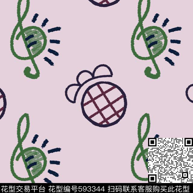 音乐符号趣味热带传统印花华亿平台下载（图片编号: 593344） - 瓦栏（Walan）