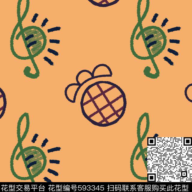 音乐符号趣味热带传统印花华亿平台下载（图片编号: 593345） - 瓦栏（Walan）