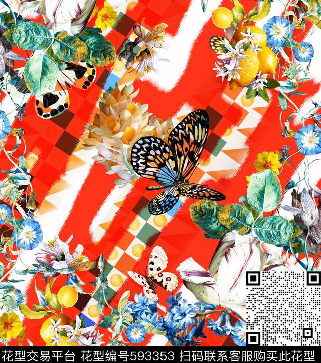 时尚流行牛仔底纹数码印花华亿平台下载（图片编号: 593353） - 瓦栏（Walan）