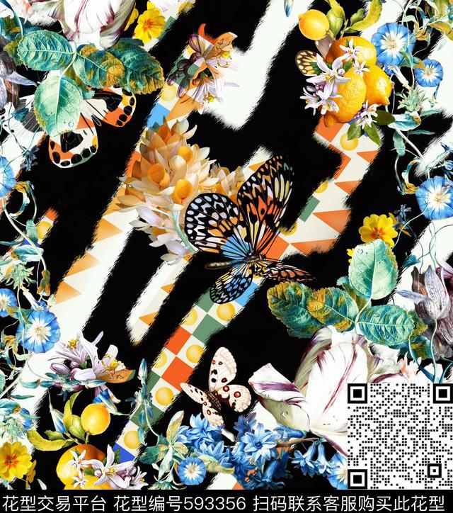 时尚流行牛仔底纹数码印花华亿平台下载（图片编号: 593356） - 瓦栏（Walan）