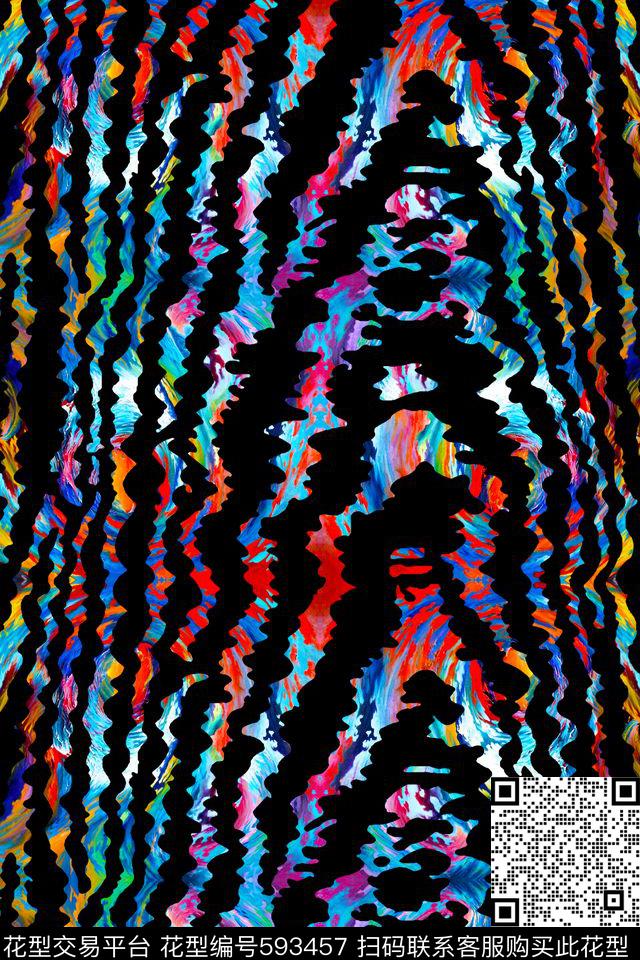 不规则几何几何彩色纹理数码印花华亿平台下载（图片编号: 593457） - 瓦栏（Walan）