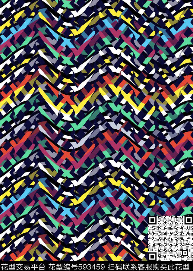 不规则几何几何条纹传统印花华亿平台下载（图片编号: 593459） - 瓦栏（Walan）