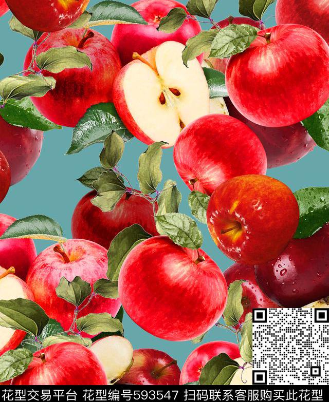 枝条水果苹果趣味数码印花华亿平台下载（图片编号: 593547） - 瓦栏（Walan）