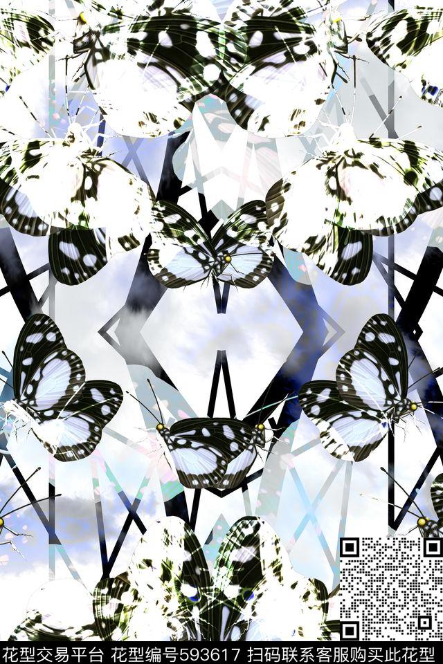 L.D~抽象L.D~蝴蝶L.D~几何格子条纹数码印花华亿平台下载（图片编号: 593617） - 瓦栏（Walan）