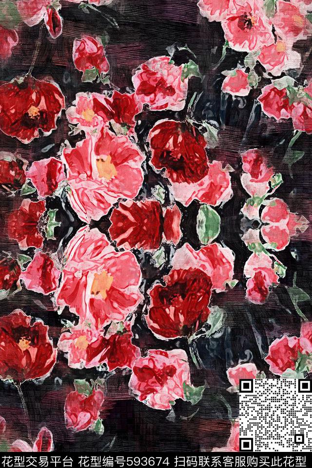 花卉传统印花华亿平台下载（图片编号: 593674） - 瓦栏（Walan）