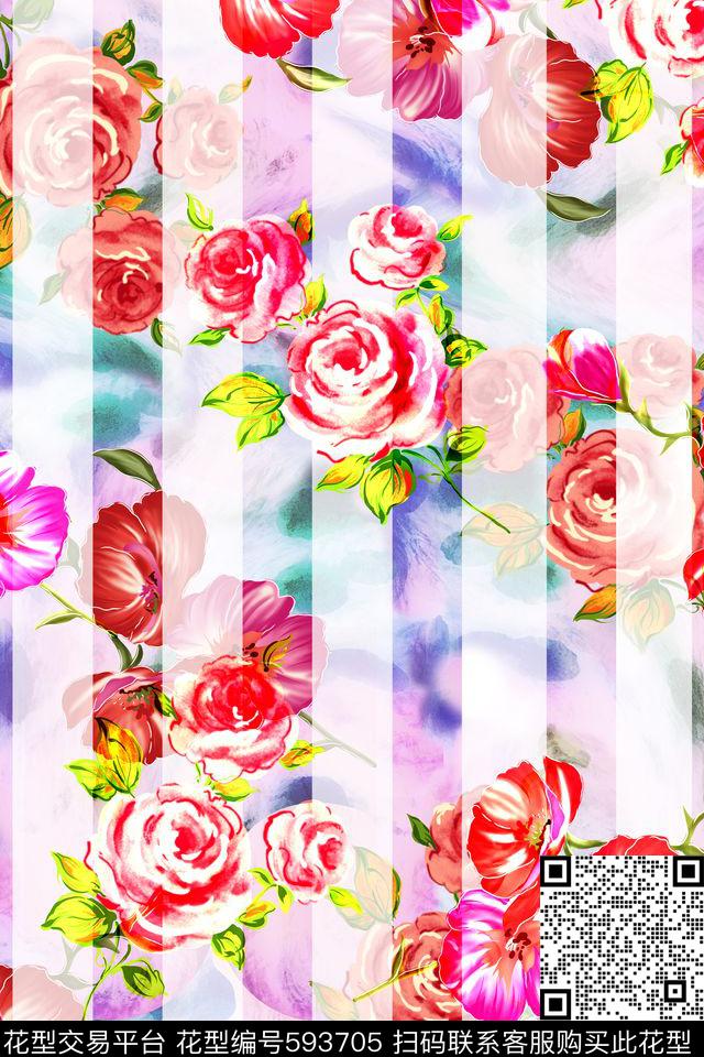 裙装几何花卉组合箱包数码印花华亿平台下载（图片编号: 593705） - 瓦栏（Walan）