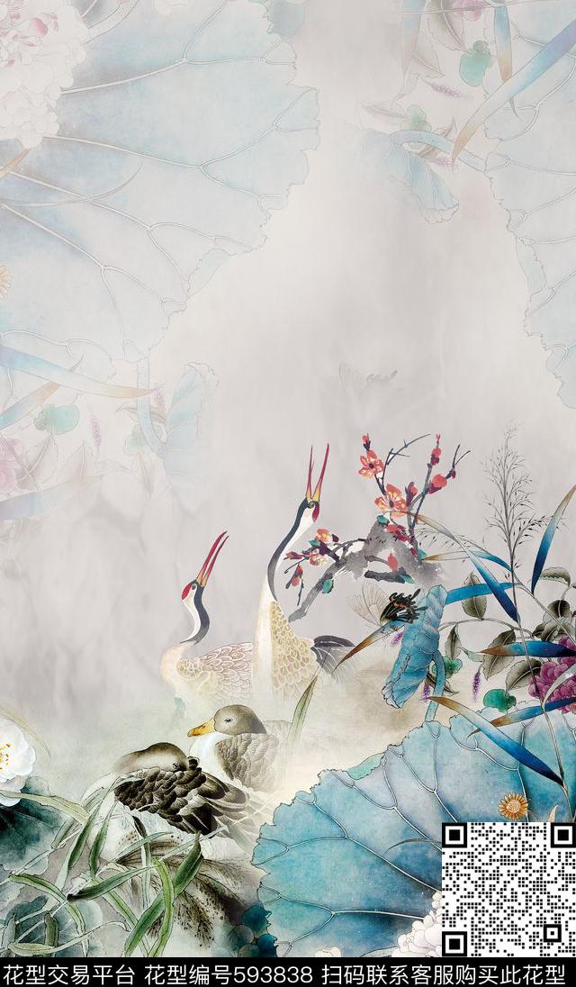 乱花花鸟花卉数码印花华亿平台下载（图片编号: 593838） - 瓦栏（Walan）