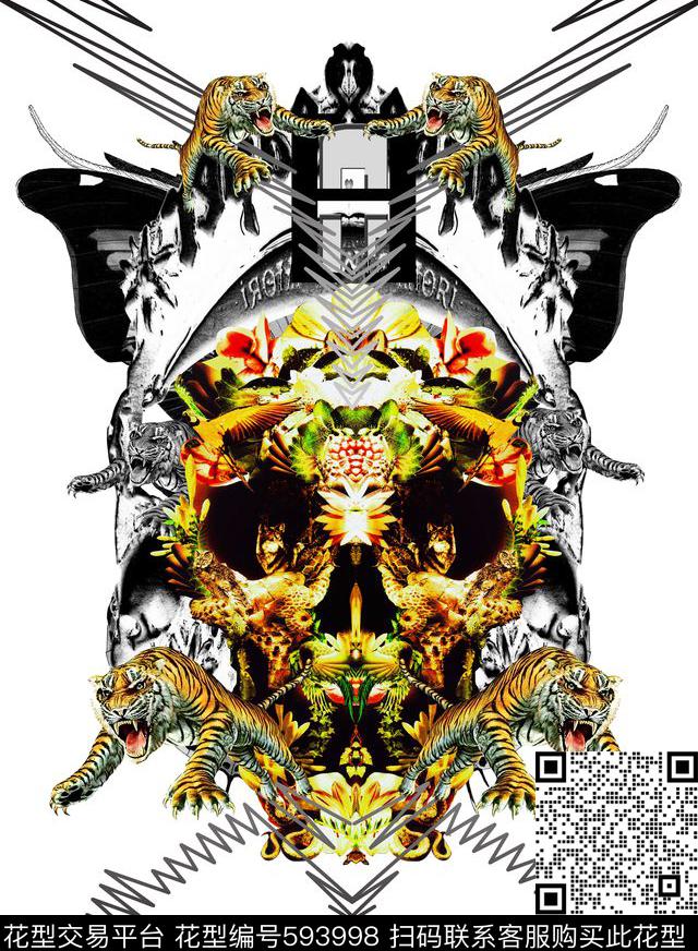 狼虎头老虎数码印花华亿平台下载（图片编号: 593998） - 瓦栏（Walan）