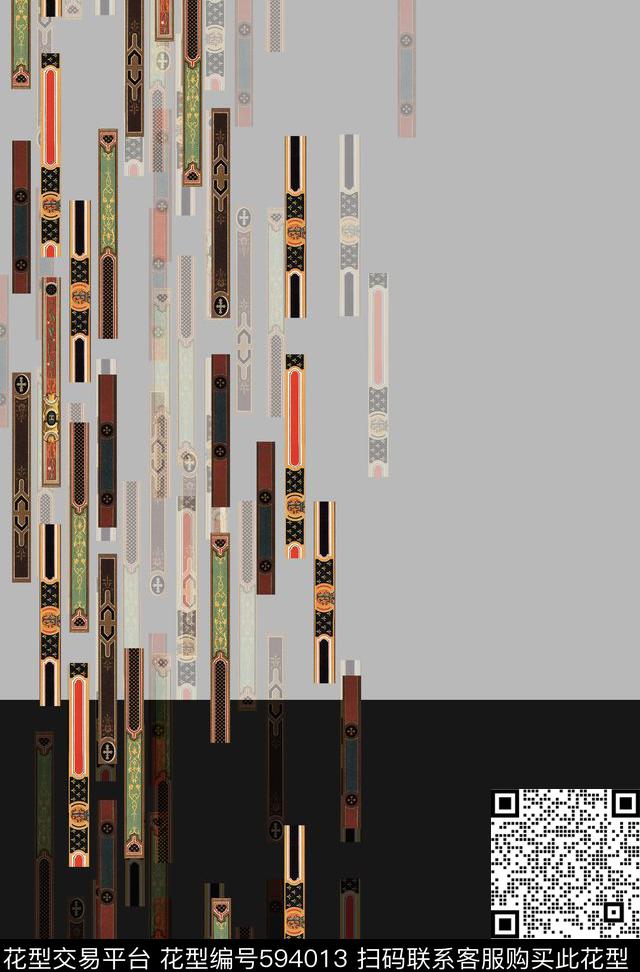 复古几何定位传统印花华亿平台下载（图片编号: 594013） - 瓦栏（Walan）