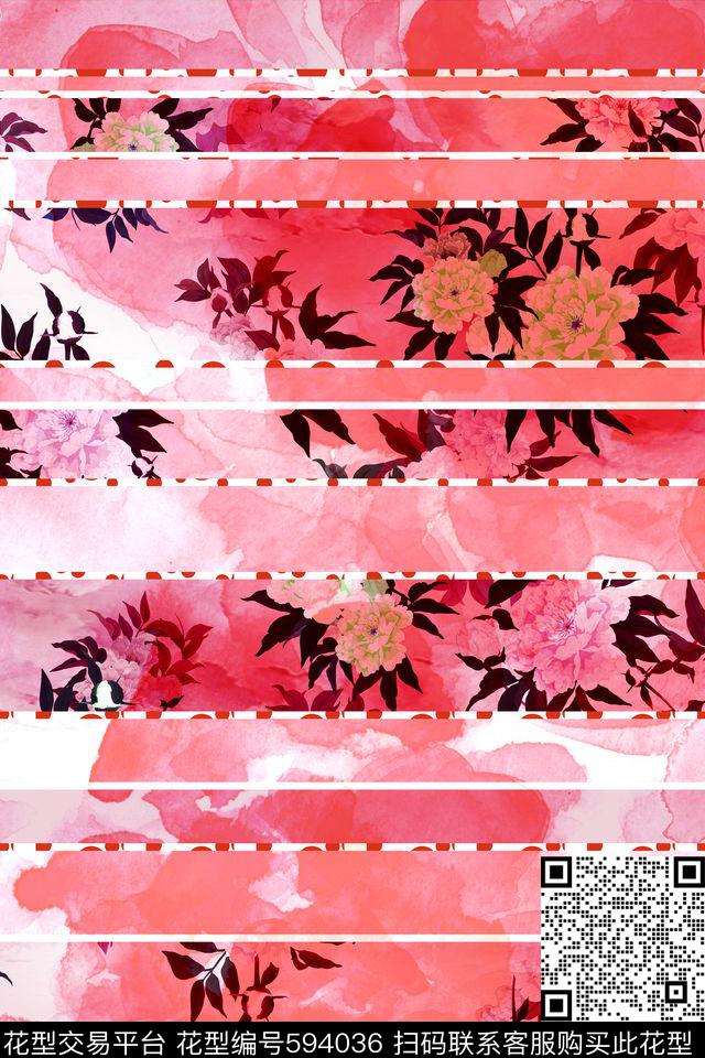 L.D~手绘L.D~花卉L.D~水彩数码印花华亿平台下载（图片编号: 594036） - 瓦栏（Walan）