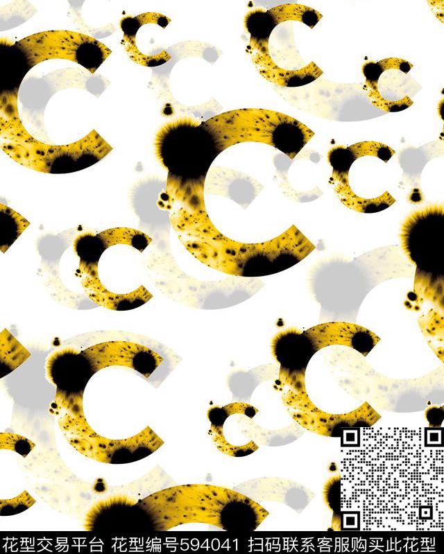 时尚手绘英文字母传统印花华亿平台下载（图片编号: 594041） - 瓦栏（Walan）