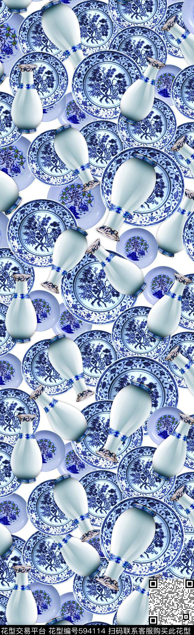 国画山水画瓷器数码印花华亿平台下载（图片编号: 594114） - 瓦栏（Walan）