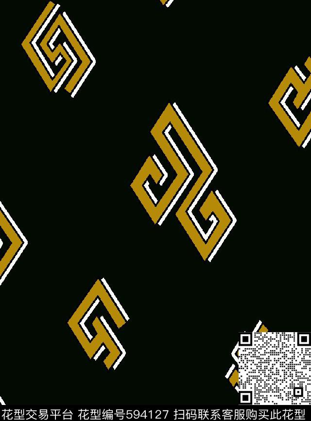 男装不规则几何菱形传统印花华亿平台下载（图片编号: 594127） - 瓦栏（Walan）