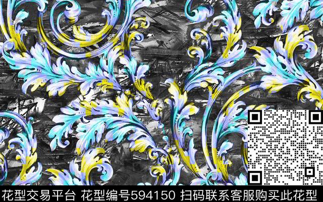 民族风地毯卷草纹数码印花华亿平台下载（图片编号: 594150） - 瓦栏（Walan）