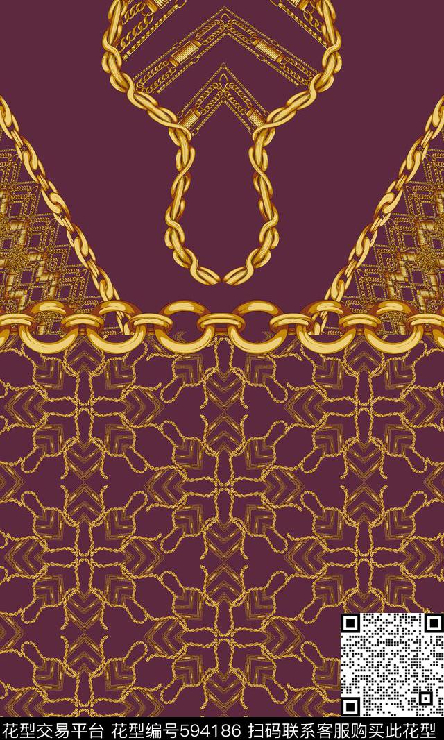 名族风时尚链条传统印花华亿平台下载（图片编号: 594186） - 瓦栏（Walan）