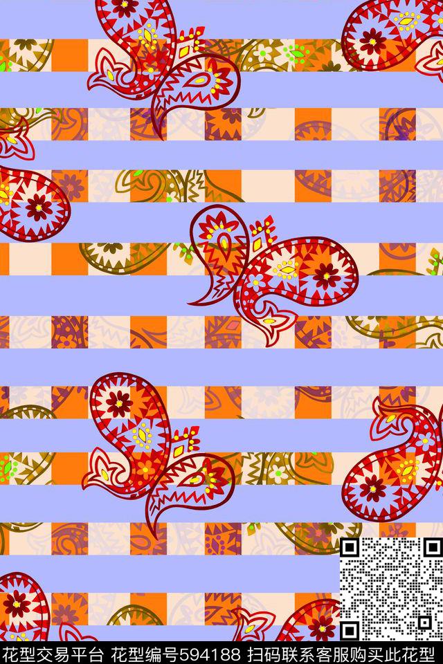 佩斯利箱包女装传统印花华亿平台下载（图片编号: 594188） - 瓦栏（Walan）