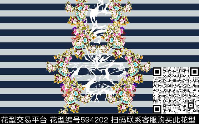 时尚定位条纹传统印花华亿平台下载（图片编号: 594202） - 瓦栏（Walan）
