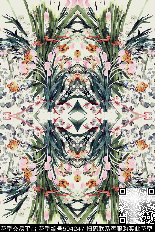 手绘花卉小花。中老年数码印花华亿平台下载（图片编号: 594247） - 瓦栏（Walan）