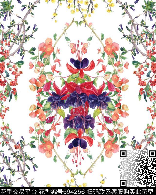 乱花小碎花花卉数码印花华亿平台下载（图片编号: 594256） - 瓦栏（Walan）