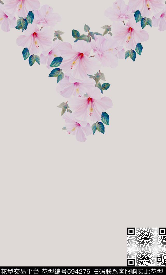 时尚女装衬衫裙款定位百合传统印花华亿平台下载（图片编号: 594276） - 瓦栏（Walan）