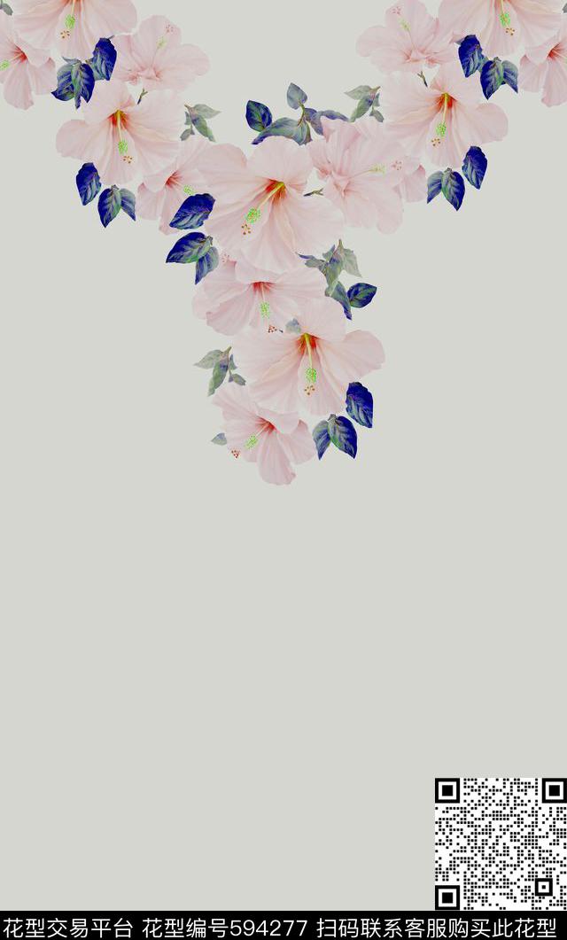 时尚女装衬衫裙款定位百合传统印花华亿平台下载（图片编号: 594277） - 瓦栏（Walan）