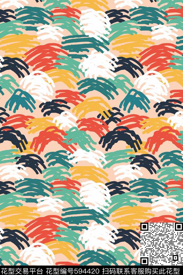 线条尹疯狂传统印花华亿平台下载（图片编号: 594420） - 瓦栏（Walan）