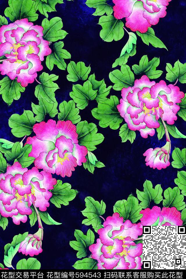 中国风数码印花华亿平台下载（图片编号: 594543） - 瓦栏（Walan）