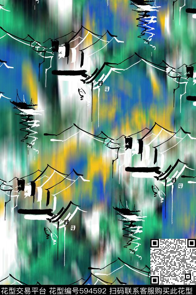 肌理房子趣味数码印花华亿平台下载（图片编号: 594592） - 瓦栏（Walan）