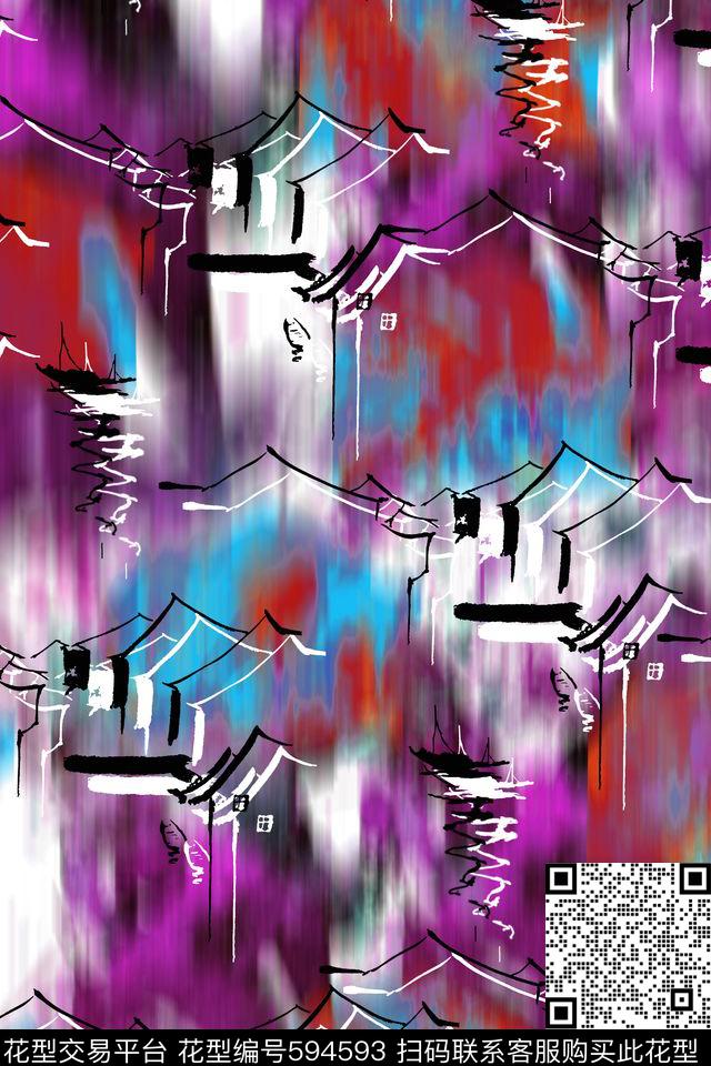 肌理房子趣味数码印花华亿平台下载（图片编号: 594593） - 瓦栏（Walan）