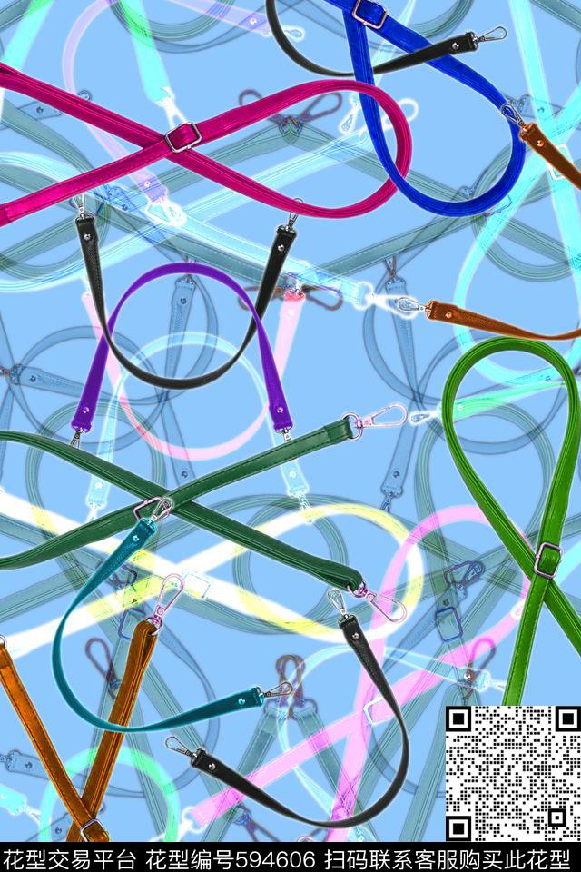 连衣裙个性线条箱包数码印花华亿平台下载（图片编号: 594606） - 瓦栏（Walan）