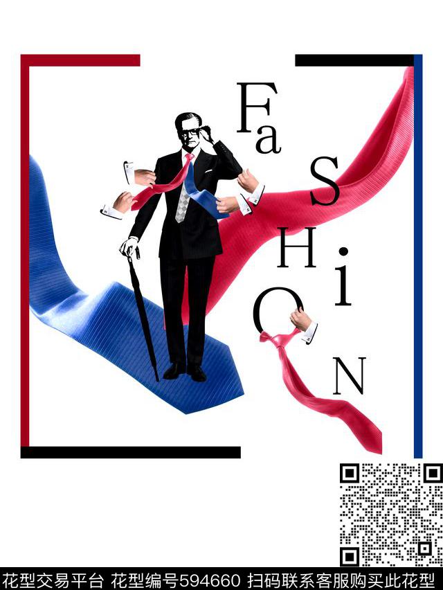 时尚复古绅士几何数码印花华亿平台下载（图片编号: 594660） - 瓦栏（Walan）