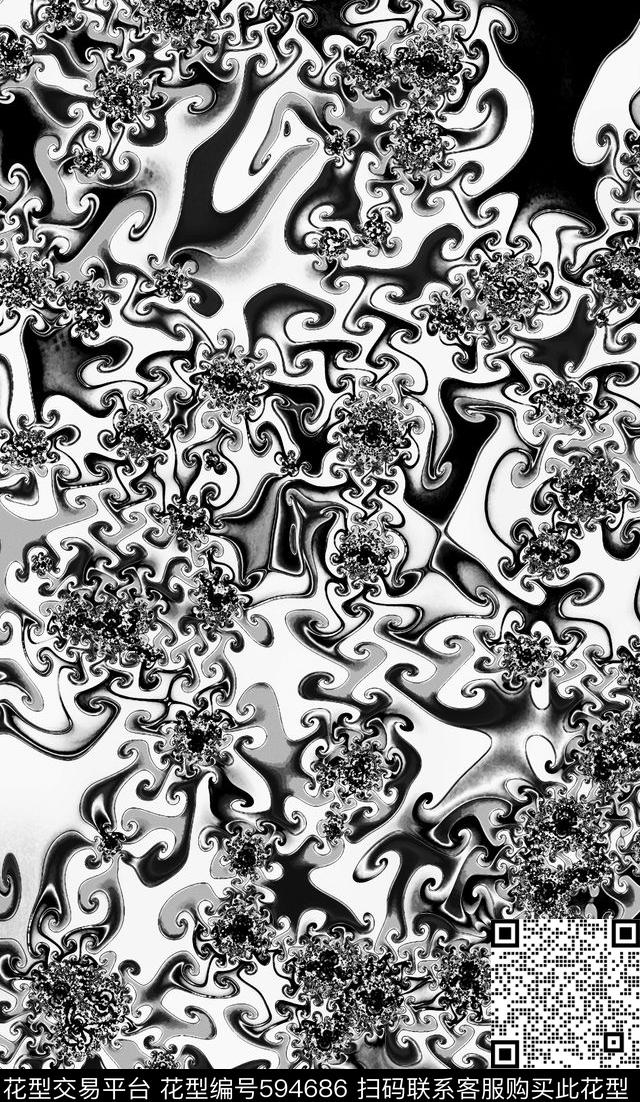 女装解构几何数码印花华亿平台下载（图片编号: 594686） - 瓦栏（Walan）