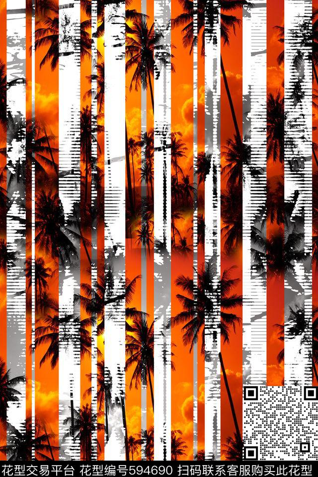 泳装椰树男装数码印花华亿平台下载（图片编号: 594690） - 瓦栏（Walan）