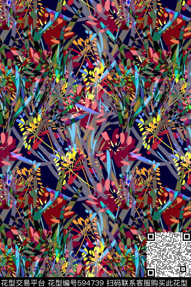 花卉纹理小碎花传统印花华亿平台下载（图片编号: 594739） - 瓦栏（Walan）