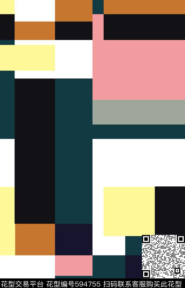 色块韩版女装传统印花华亿平台下载（图片编号: 594755） - 瓦栏（Walan）