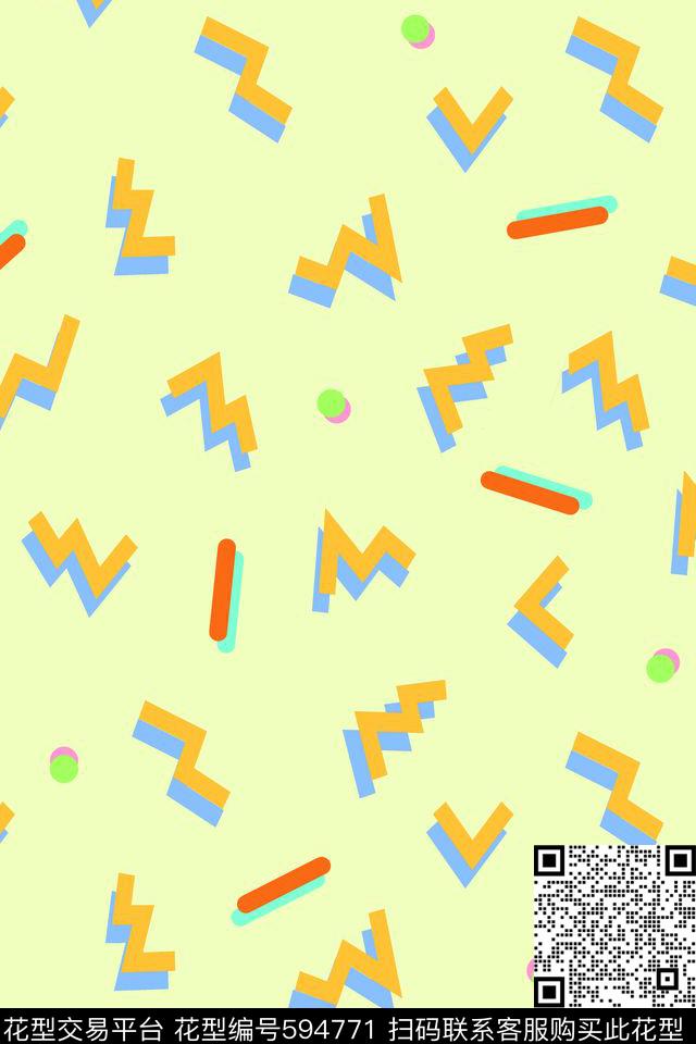 色块几何传统印花华亿平台下载（图片编号: 594771） - 瓦栏（Walan）