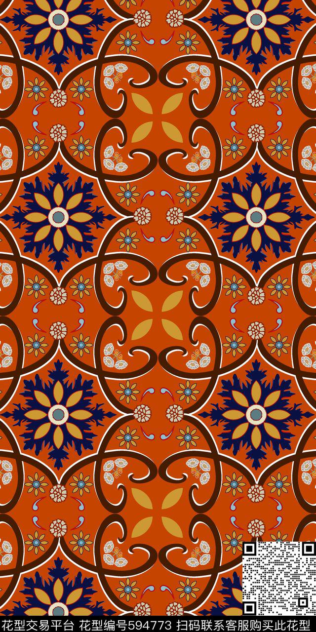 几何中东民族风传统印花华亿平台下载（图片编号: 594773） - 瓦栏（Walan）