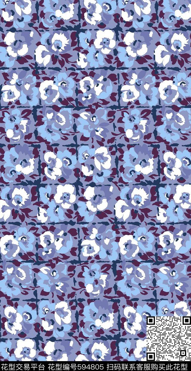 花瓣小碎花花朵数码印花华亿平台下载（图片编号: 594805） - 瓦栏（Walan）
