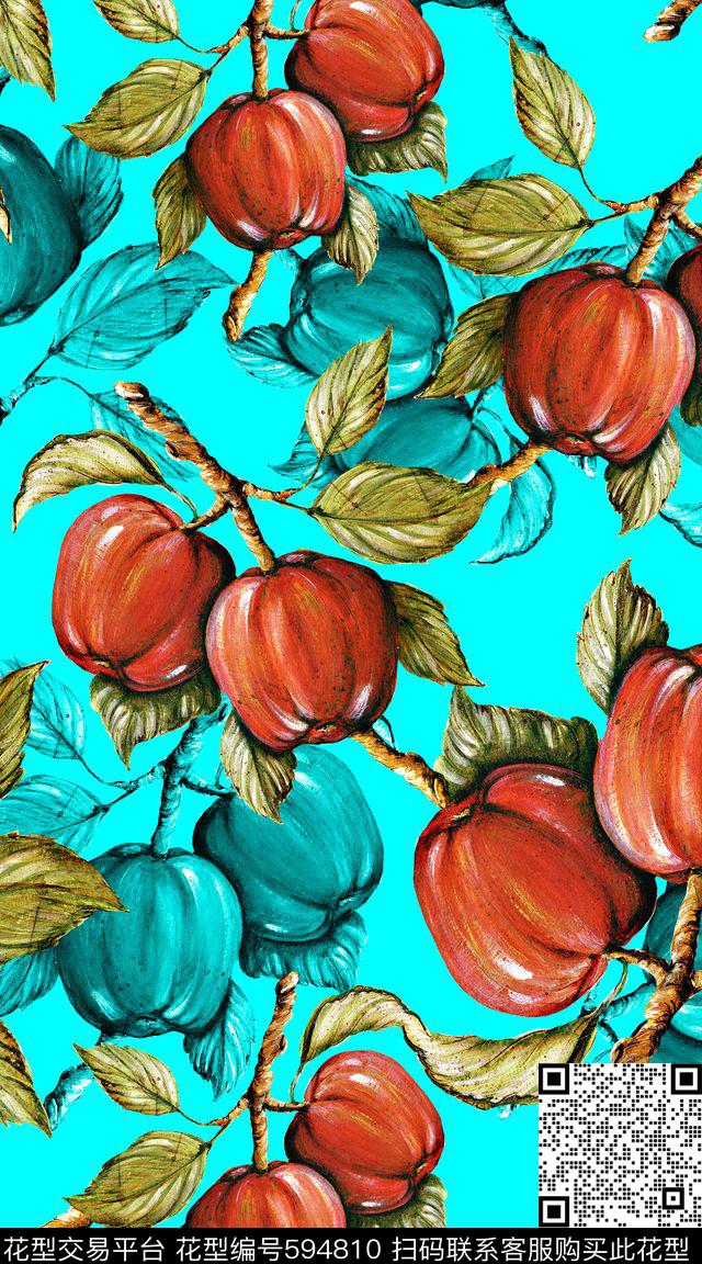 复古欧式水果数码印花华亿平台下载（图片编号: 594810） - 瓦栏（Walan）