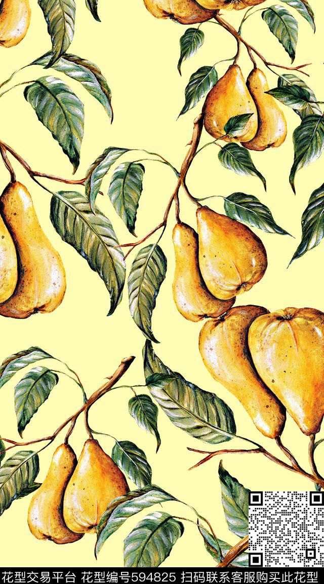 复古欧式水果数码印花华亿平台下载（图片编号: 594825） - 瓦栏（Walan）